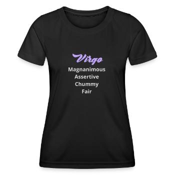 Logo signe astrologique "Vierge" - T-shirt sport Femme - noir - Devant - AI Model Female 172 light (172cm)