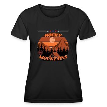 Rocky Mountains Adventure - Frauen Funktions-T-Shirt - Schwarz - Vorne - AI Model Female 172 light (172cm)