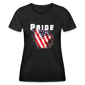 American Pride - Frauen Funktions-T-Shirt - Schwarz - Vorne - AI Model Female 172 light (172cm)