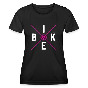 Fahrrad radlos Drahtesel sattelfest bike - Frauen Funktions-T-Shirt - Schwarz - Vorne - AI Model Female 172 light (172cm)