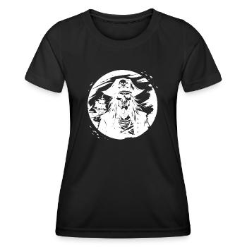 Pirate mort-vivant - Voile du destin - T-shirt sport Femme - noir - Devant - AI Model Female 172 light (172cm)