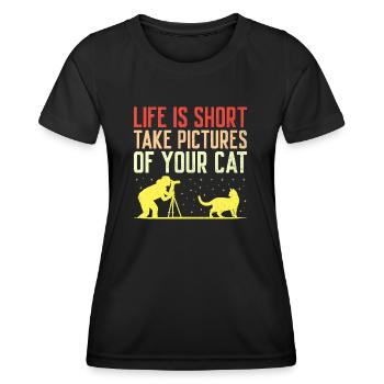 Cat Photographers Cat Lovers Photograpy Cats Photo - Women's Functional T-Shirt - black - Front - AI Model Female 172 light (172cm)