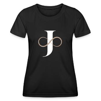 Unendlicher Buchstabe - Frauen Funktions-T-Shirt - Schwarz - Vorne - AI Model Female 172 light (172cm)