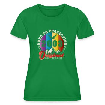 Perfection 2003 -21st Anniversary,Original - Women's Functional T-Shirt - kelly green - Front - AI Model Female 172 dark (172cm)