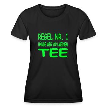 Tee - Frauen Funktions-T-Shirt - Schwarz - Vorne - AI Model Female 172 light (172cm)