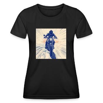 Motocyclette - T-shirt sport Femme - noir - Devant - AI Model Female 172 light (172cm)