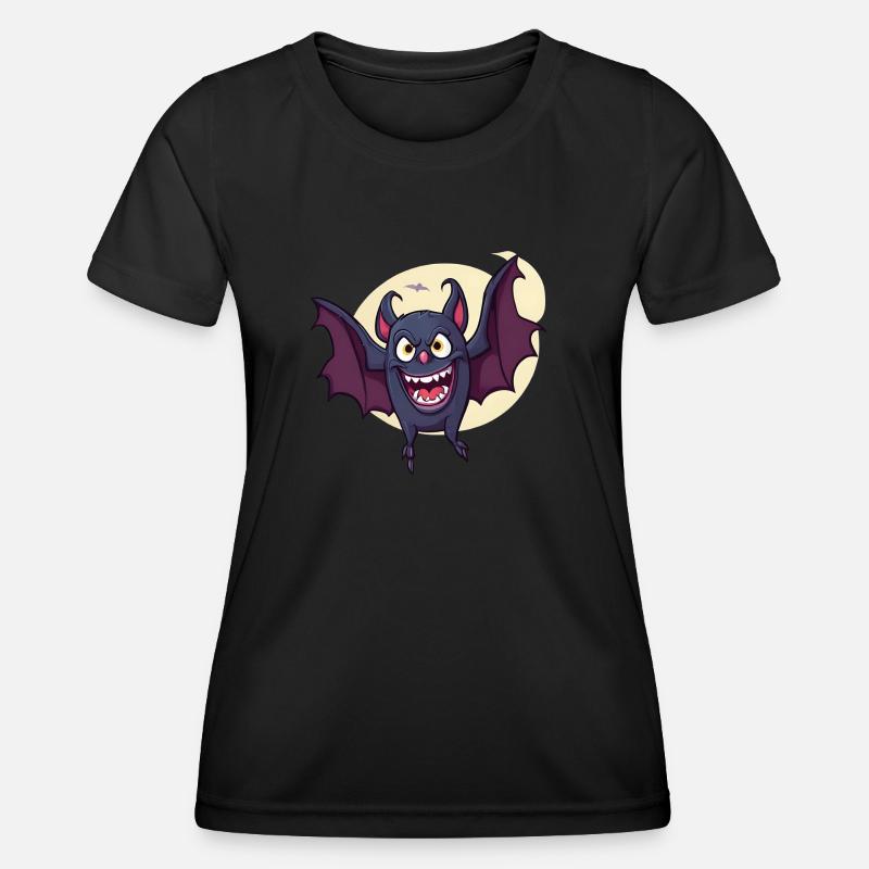 Halloween Bat Moon - Women's Functional T-Shirt - black