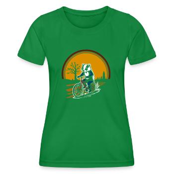 Radl Dachs Herbst - Bike Badger - 4 Black- DIGITAL - Frauen Funktions-T-Shirt - Kelly Green - Vorne - AI Model Female 172 dark (172cm)