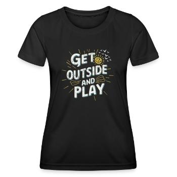 Va dehors et joue - T-shirt sport Femme - noir - Devant - AI Model Female 172 light (172cm)
