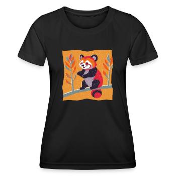 Roter Panda - Frauen Funktions-T-Shirt - Schwarz - Vorne - AI Model Female 172 light (172cm)