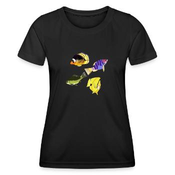 Verschiedene Fische - Frauen Funktions-T-Shirt - Schwarz - Vorne - AI Model Female 172 light (172cm)