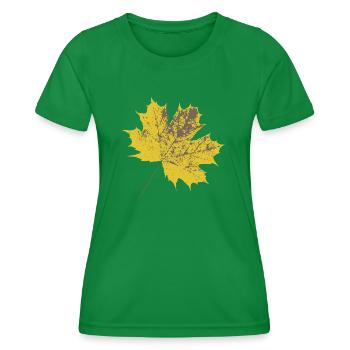 Feuille d’érable jaune - T-shirt sport Femme - vert - Devant - AI Model Female 172 dark (172cm)