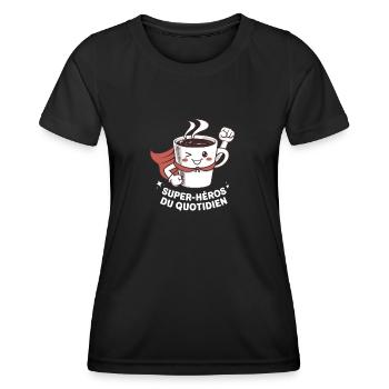 Super-héros du quotidien - T-shirt sport Femme - noir - Devant - AI Model Female 172 light (172cm)