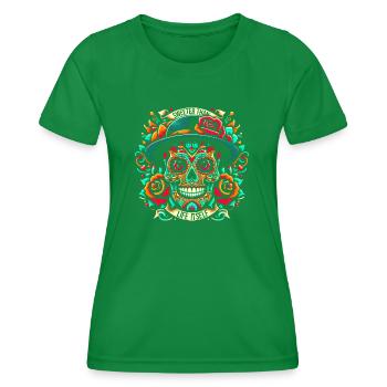 Crâne de catrina mexicaine - Plus doux que la vie elle-même - T-shirt sport Femme - vert - Devant - AI Model Female 172 dark (172cm)