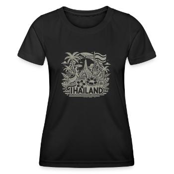Thailand - 2 - Frauen Funktions-T-Shirt - Schwarz - Vorne - AI Model Female 172 light (172cm)