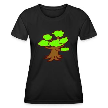 Grand Vieil Arbre Vert Forêt Nature Bois Plante - T-shirt sport Femme - noir - Devant - AI Model Female 172 light (172cm)