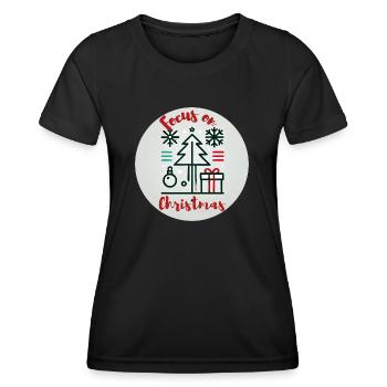 Focus on chrismas - Women's Functional T-Shirt - black - Front - AI Model Female 172 light (172cm)