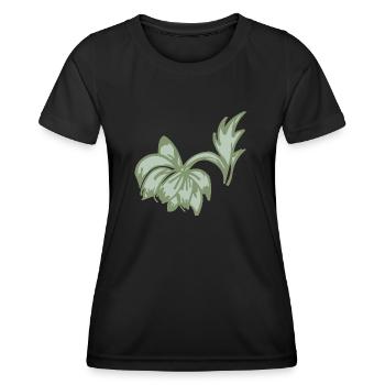 schöne, hängende Blume, florales Design - Frauen Funktions-T-Shirt - Schwarz - Vorne - AI Model Female 172 light (172cm)