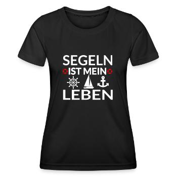 Segeln - Frauen Funktions-T-Shirt - Schwarz - Vorne - AI Model Female 172 light (172cm)