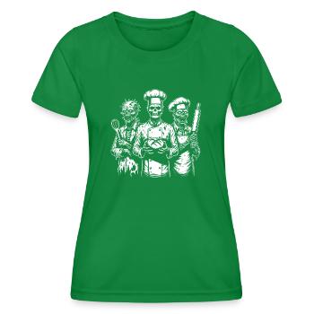 Baking Dead - backende Zombies - Frauen Funktions-T-Shirt - Kelly Green - Vorne - AI Model Female 172 dark (172cm)