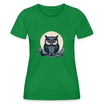 Hibou stylisé - T-shirt sport Femme - vert - Devant - AI Model Female 172 dark (172cm)