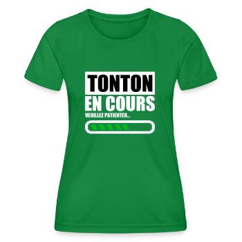 TONTON(veuillez patienter) - T-shirt sport Femme - vert - Devant - AI Model Female 172 dark (172cm)