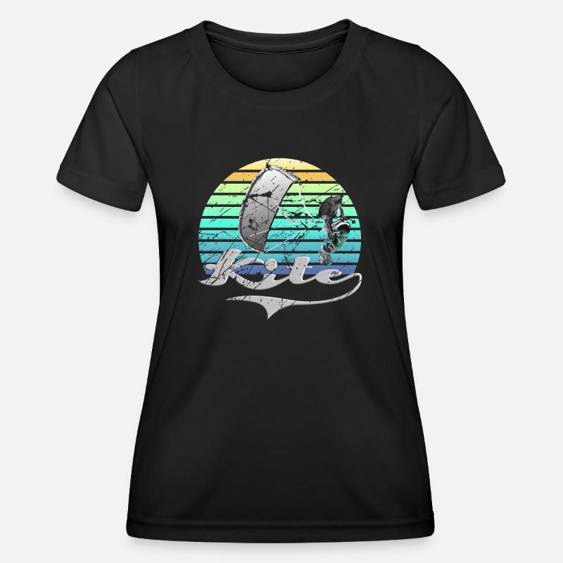 Kitesurfing Retro - Women's Functional T-Shirt - black