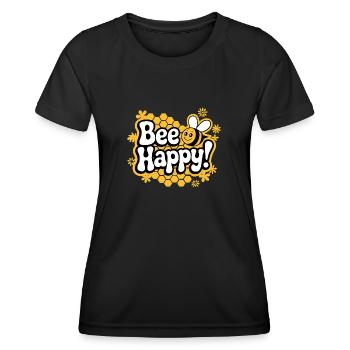 Happy Bee Buzz - T-shirt sport Femme - noir - Devant - AI Model Female 172 light (172cm)