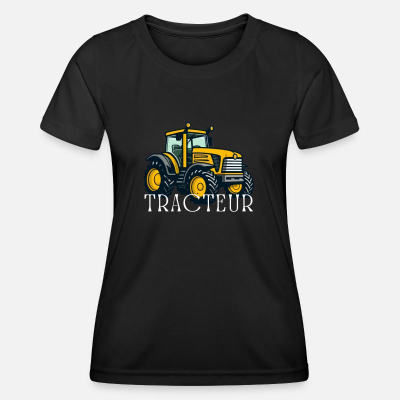Traktor / Traktor / Traktor - Frauen Funktions-T-Shirt - Schwarz