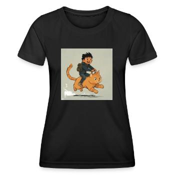 Chevaucher - T-shirt sport Femme - noir - Devant - AI Model Female 172 light (172cm)