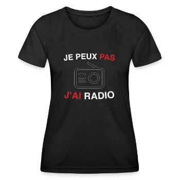 Host Ich kann kein Radio haben - Frauen Funktions-T-Shirt - Schwarz - Vorne - AI Model Female 172 light (172cm)