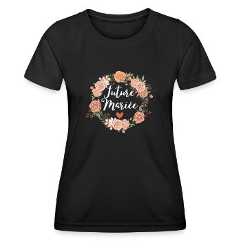 Florales Aquarell für die zukünftige Braut - passend dazu - Frauen Funktions-T-Shirt - Schwarz - Vorne - AI Model Female 172 light (172cm)