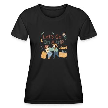 Travel - Frauen Funktions-T-Shirt - Schwarz - Vorne - AI Model Female 172 light (172cm)