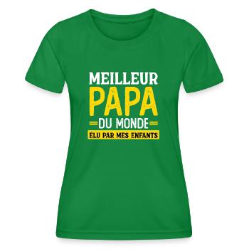 World's Best Dad, Father's Day Gift - Women's Functional T-Shirt - kelly green - Front - AI Model Female 172 dark (172cm)