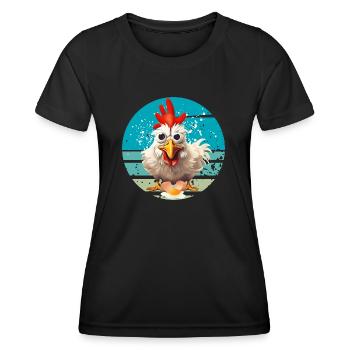 Flatterstulle - Frauen Funktions-T-Shirt - Schwarz - Vorne - AI Model Female 172 light (172cm)