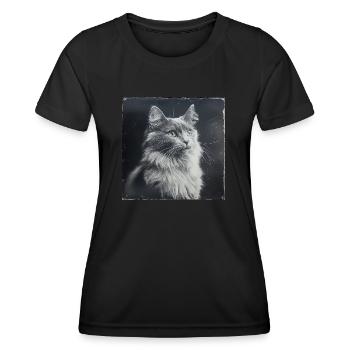Animaux Noirs - Chat Antique - T-shirt sport Femme - noir - Devant - AI Model Female 172 light (172cm)
