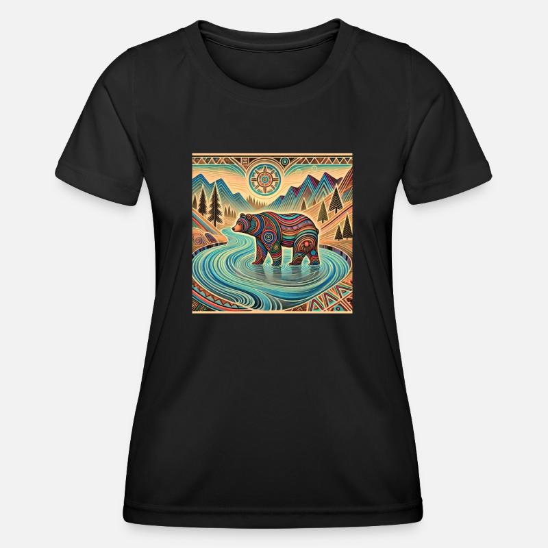 Bear Power Animal - Women's Functional T-Shirt - black