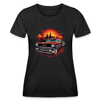 US Musclecar Vintage Retro - Frauen Funktions-T-Shirt - Schwarz - Vorne - AI Model Female 172 light (172cm)