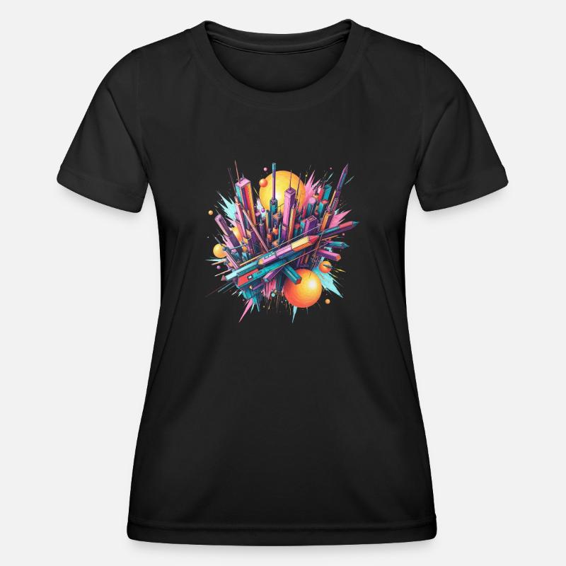 Abstract City - Women's Functional T-Shirt - black