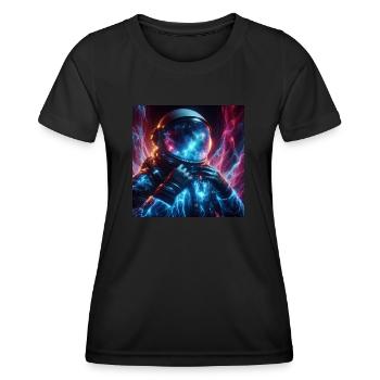 Astronaute dans l’espace - T-shirt sport Femme - noir - Devant - AI Model Female 172 light (172cm)