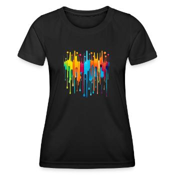 Regenbogen - Frauen Funktions-T-Shirt - Schwarz - Vorne - AI Model Female 172 light (172cm)