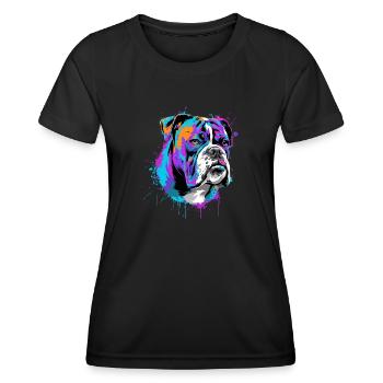 Splash Art Boxer Propriétaire D'un Chien Cadeau - T-shirt sport Femme - noir - Devant - AI Model Female 172 light (172cm)