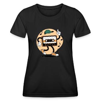 Dancing Cassette Tape (Vintage Style) - T-shirt sport Femme - noir - Devant - AI Model Female 172 light (172cm)