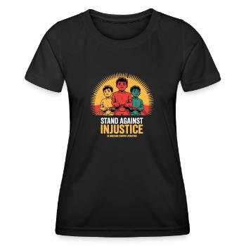 S’opposer à l’injustice pour les fiers - T-shirt sport Femme - noir - Devant - AI Model Female 172 light (172cm)