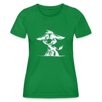 Câlin bébé âne dessin au crayon drôle - T-shirt sport Femme - vert - Devant - AI Model Female 172 dark (172cm)