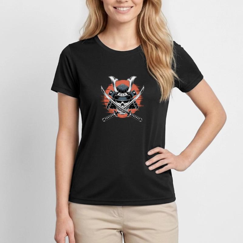 Japanischer Samurai-Krieger Frauen Funktions-T-Shirt