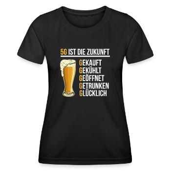 Bier lustig - Frauen Funktions-T-Shirt - Schwarz - Vorne - AI Model Female 172 light (172cm)