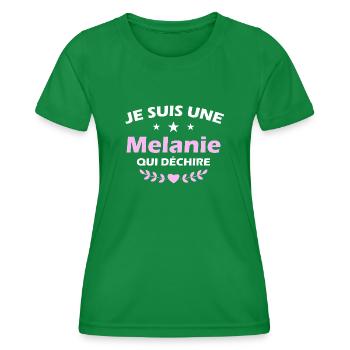 t shirt I'm a Melanie who rocks - Women's Functional T-Shirt - kelly green - Front - AI Model Female 172 dark (172cm)