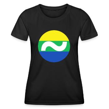 Wave Flag | ~NU relations | Vector - Women's Functional T-Shirt - black - Front - AI Model Female 172 light (172cm)