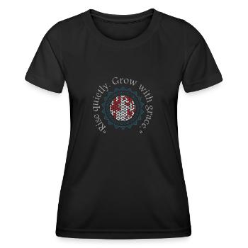 Quiet Rise – Wachstum ohne Lärm - Frauen Funktions-T-Shirt - Schwarz - Vorne - AI Model Female 172 light (172cm)